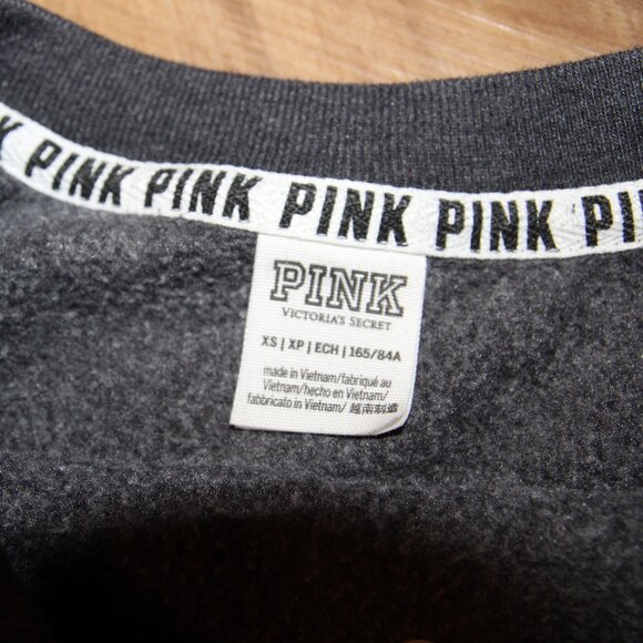 PINK Victoria's Secret Size XS Gray Rainbow Dog Fleece Sweatshirt - Picture 7 of 9
